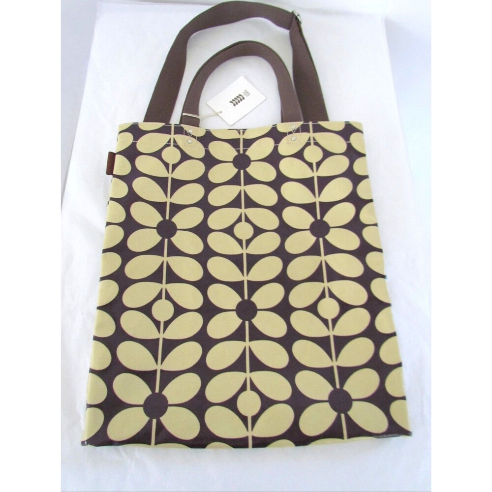 RARE Orla Kiely Flower Spot Book Bag Tote Crossbody Plum Deadstock